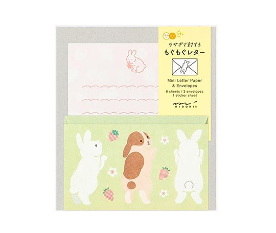 Mini set de papier à lettres - Lapins gourmands