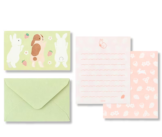Mini set de papier à lettres - Lapins gourmands