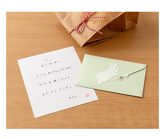 Mini set de papier à lettres - Lapins gourmands