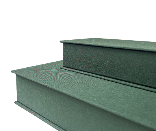 Boîte livre toilée - vert sapin