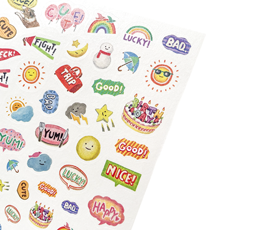 Midori - autocollants Yuru Log  - Motif émotions