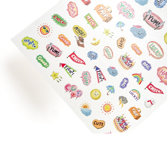 Midori - autocollants Yuru Log  - Motif émotions