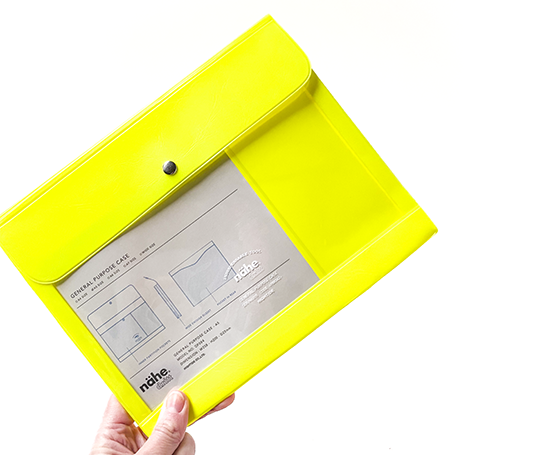Pochette Nähe A5 - jaune fluo