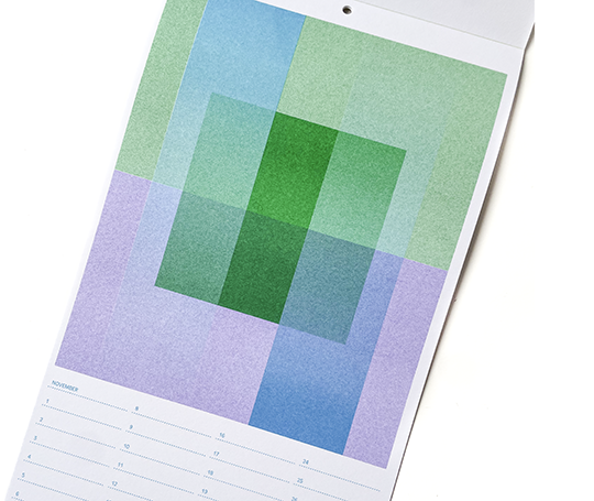 Calendrier d'anniversaires imprimé en risographie