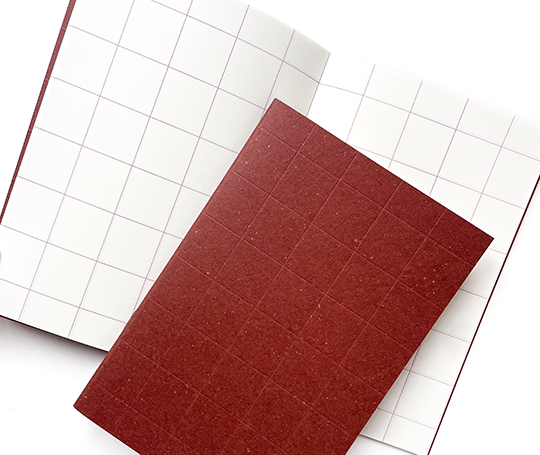 Carnet souple à couverture gaufrée et grands carreaux - Brique