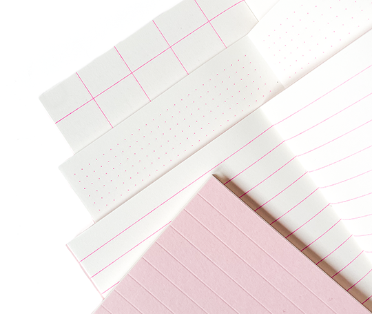 Carnet souple à couverture gaufrée et réglure mixte - Rose