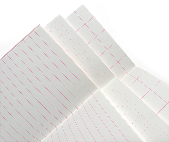 Carnet souple à couverture gaufrée et réglure mixte - Rose