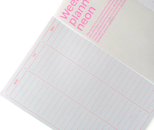 Bloc planificateur semainier imprimé en riso