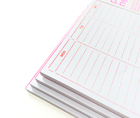 Bloc planificateur semainier imprimé en riso