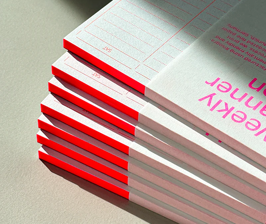 Bloc planificateur semainier imprimé en riso