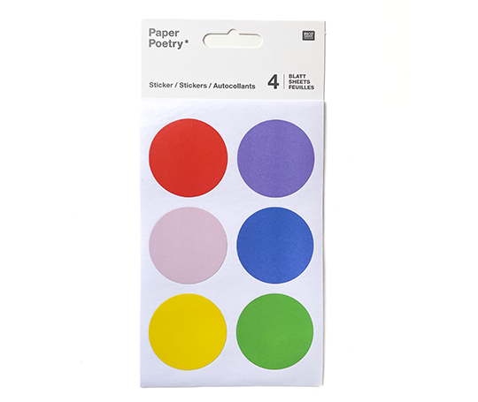 Gommettes autocollantes de couleur 40 mm