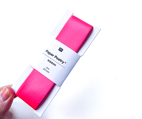 Ruban de satin rose - 25 mm