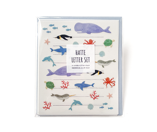 Set de papier à lettres avec autocollants - Marine