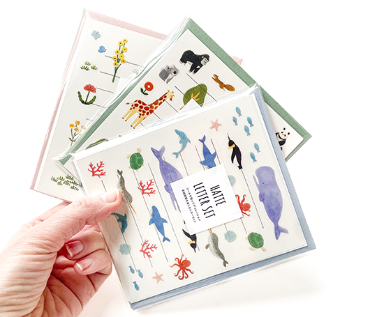 Set de papier à lettres avec autocollants - Marine