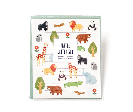 Set de papier à lettres avec autocollants - Zoo