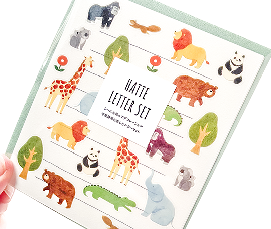 Set de papier à lettres avec autocollants - Zoo