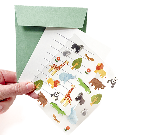 Set de papier à lettres avec autocollants - Zoo