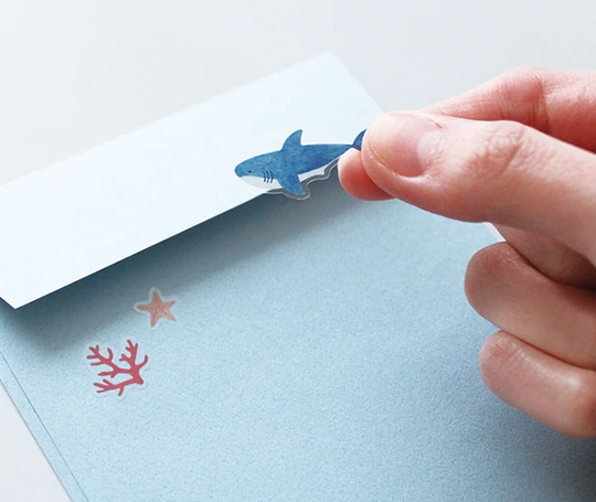 Set de papier à lettres avec autocollants - Marine