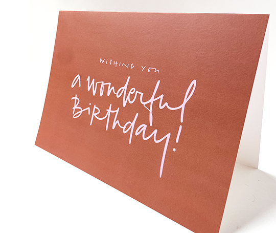Carte A4 double - Wonderful Birthday