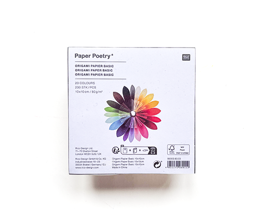 200 Feuilles de papier origami 10x10 cm
