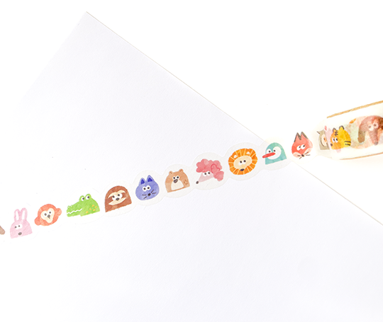 Masking tape découpé - Têtes d'animaux