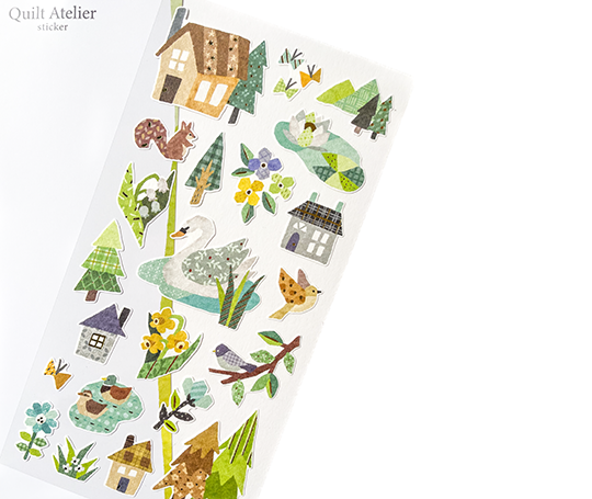 Planche d'autocollants - Maison près du lac