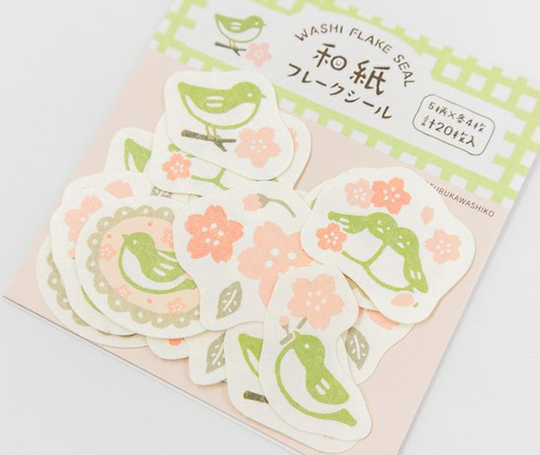 Autocollants "flake" - Oiseaux et fleurs