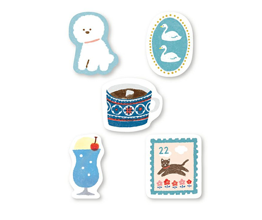 Autocollants "flake" - Cygnes, bichon