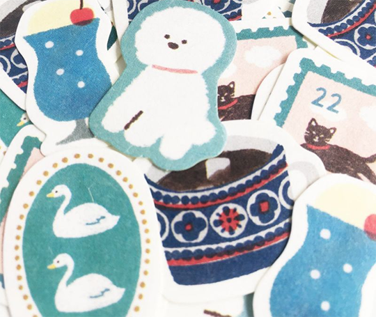 Autocollants "flake" - Cygnes, bichon