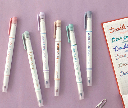 Feutres Double Line + surligneur - Lake