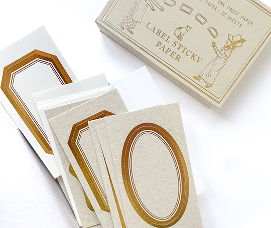 Boîte de 32 étiquettes autocollantes - Brass