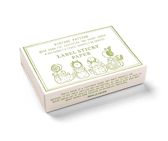 Boîte de 32 étiquettes autocollantes - Vintage