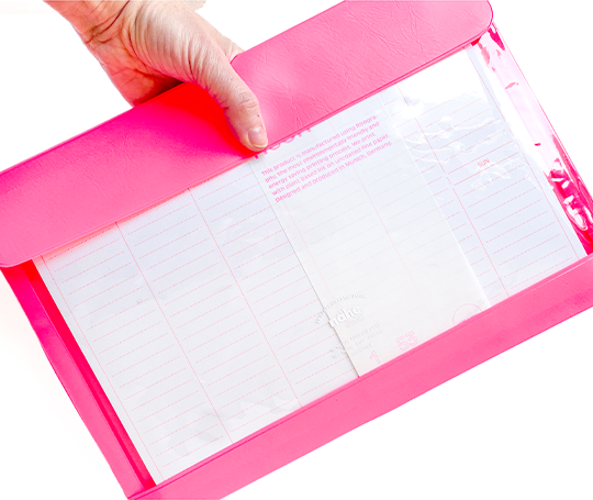 Pochette Nähe A4 - rose fluo