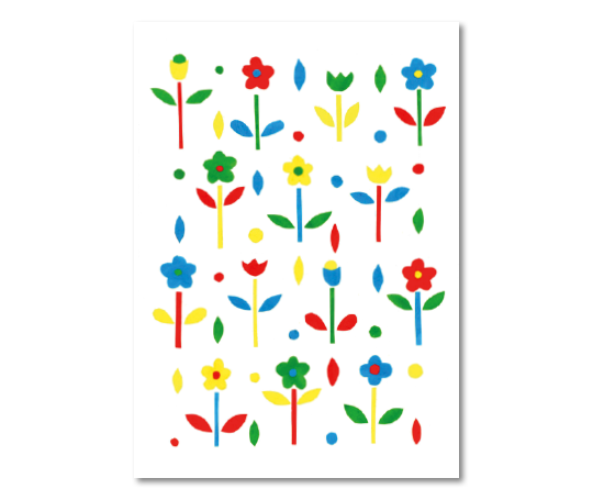 Carte A5 double - Fleurs en papier