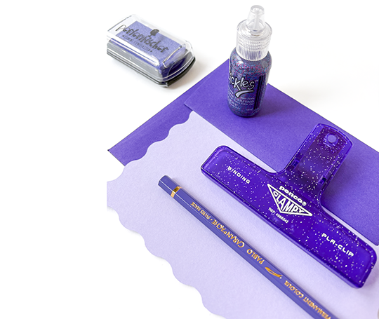 Penco - pince en plastique Clampy Pla-clip - mauve à paillettes