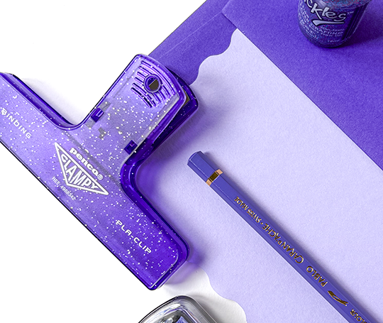 Penco - pince en plastique Clampy Pla-clip - mauve à paillettes