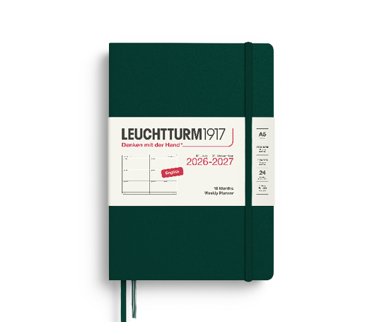 Leuchtturm agenda 26/27 A5 rigide en blocs - Forest