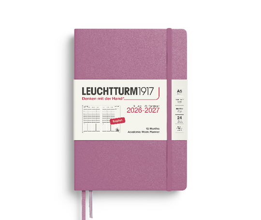 Leuchtturm agenda 26/27 A5 rigide en colonnes - Dusty Rose