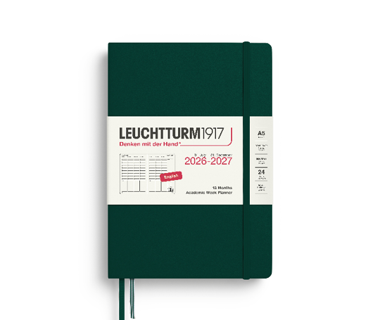 Leuchtturm agenda 26/27 A5 rigide en colonnes - Forest