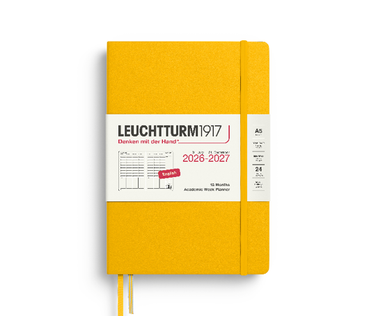 Leuchtturm agenda 26/27 A5 rigide en colonnes - Sunflower