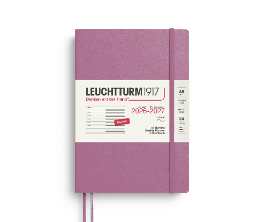 Leuchtturm agenda 26/27 A5 souple semaine & notes - Dusty Rose