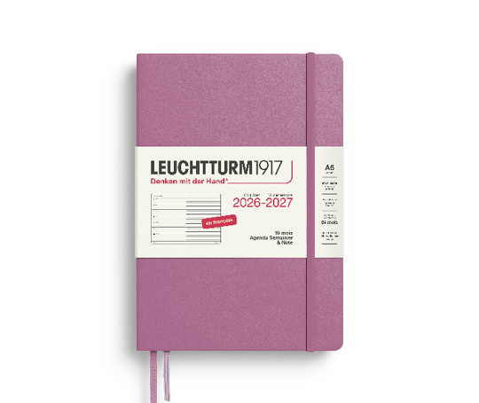 Leuchtturm agenda 26/27 A5 rigide semaine & notes fr. - Dusty Rose