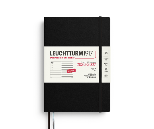 Leuchtturm agenda 26/27 A5 souple semaine & notes - Noir