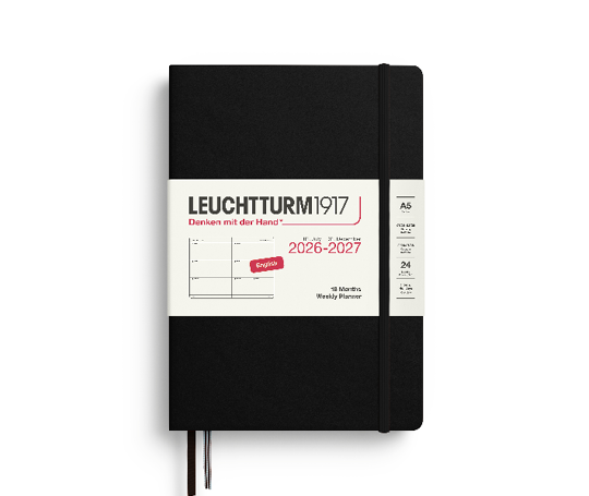 Leuchtturm agenda 26/27 A5 rigide en blocs - Noir