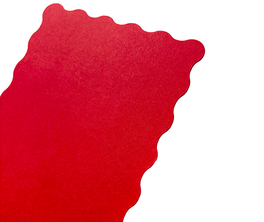 Carton A6 festonné - Bright Red