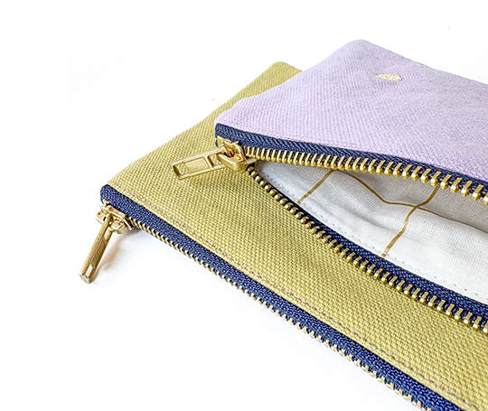 Petite pochette en coton - Lilas Ananas
