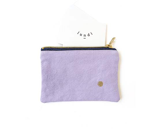 Petite pochette en coton - Lilas Ananas