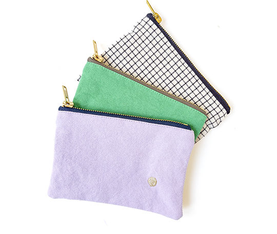 Petite pochette en coton - Lilas Ananas