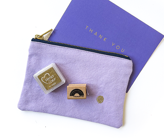 Petite pochette en coton - Lilas Ananas
