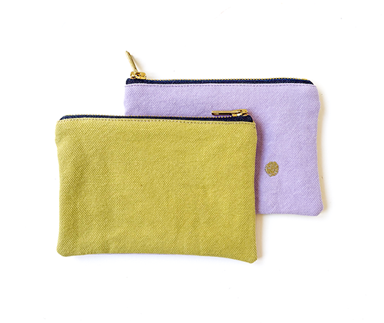 Petite pochette en coton - Lilas Ananas